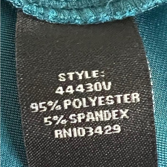 Intro. Teal Velvet Button-Up Blouse - Picture 9 of 10